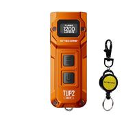 Nitecore TUP2 MCT Portachiavi intelligente a tre temperature di colore con torcia elettrica EDC, 1200 lumen, portachiavi retrattile (lega arancione)