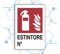 Nitek cartello estintore in pvc 30cm x 20cm - Cartello autoadesivo| Sign,Schild | Segnaletica antinfortunistica Impermeabili Lavabili, scuole, botteghe, centri commerciali, edifici