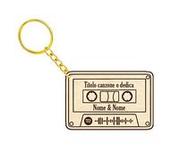 Nitek portachiavi Spotify personalizzato con codice a forma di audiocassetta dedica idea regalo per amici, fidanzati,parenti per Natale anniversario Made In italy