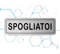 Nitek Targa spogliatoi in Alluminio Satinato 150mm x 50mm - Targhette Autoadesive | Stickers, Klebeetikett | Impermeabili Lavabili, Palestre, Pub