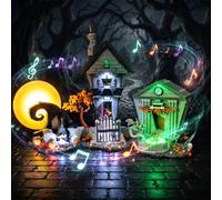 Nitemode Kit luci e suoni per LEGO Nightmare Before Christmas 21351 Set | Controllo touch: 4 colori, 5 modalità, velocità/luminosità; suoni multipli di film per display gotico e regalo (modello non