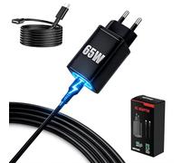 NiTHO Adattatore USB-C 65W Compatibile con Switch 2, Alimentatore PD 3.0 con Cavo da 1,5 m, Compatibile con Switch 2 Dock in Modalità TV, Caricatore Rapido per Console, Laptop e Smartphone