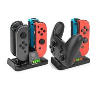NiTHO Caricatore Compatibile con Switch Joycon e Pro Controller, 2 in 1 Stazione di Ricarica Fino a 4 x Joycons o 2 Switch Joy Con e 1 Pro Controller, con Indicazione LED