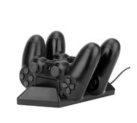 NiTHO Caricatore per Controller PS4 / PS4 Slim / PS4 Pro, Base di Ricarica Doppia con Cavo USB incluso, Stazione di Ricarica Compatibile con PS4 - Nero