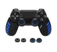 NiTHO Gaming Kit per Controller Playstation 4, Include Impugnature Silicone Anti-Sudore, Anelli di Precisione, Copri Levette Analogiche, Migliora il Controllo e la Precisione del Gioco per PS4