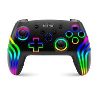 NITHO NEXUS DARK OPS Wireless Controller Compatibile con Switch/Switch 2/PC/Android/iOS, Gamepad con LED RGB, Trigger Effetto Hall, Giroscopico a 6 Assi, Turbo, Joystick Ergonomico - Nero