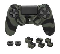 NiTHO Silicone Cover Skin per Controller PS4, Gaming Kit per Controller Playstation 4 lnclude Custodia Protettiva Antiscivolo, Anelli di Precisione e 3 Copri Levette Analogiche Concave - Camo