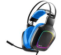 NITHO TITAN PRO Cuffie Gaming per PC/PS4/PS5, Cuffie da Gioco con Surround Sound 7.1, Driver da 50mm, Jack USB 3.5 mm, Microfono Cardioide - Blu