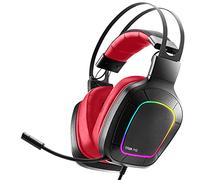 NITHO TITAN PRO Cuffie Gaming per PC/PS4/PS5, Cuffie da Gioco con Surround Sound 7.1, Driver da 50mm, Jack USB 3.5 mm, Microfono Cardioide - Rosso
