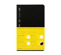 Nitoms SS1020 STALOGY - Quaderno formato A6, sottile, a quadretti, 1/2 orecchio, nero
