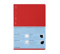 Nitoms STALOGY S4152 Notizbuch, 1/2 Jahr, Notizbuch, A5, Punktraster, rot