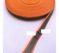 NITONAMI 5 Metri di Sicurezza Arancione Riflettente Argento Cucito su Tessuto con Cinturino in Tessuto fettuccia-15mm-10mm