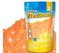 NiToy FlexiSand - Sabbia da gioco da 1 kg, non si asciuga mai, dai 3 anni in su, ricarica per giocattoli sensoriali, ideale per modellare, spremere e modellare (arancione)