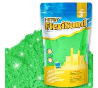 NiToy FlexiSand - Sabbia da gioco da 1 kg, non si asciuga mai, per bambini dai 3 anni in su, ricarica per giocattoli sensoriali, ideale per modellare, spremere e modellare (verde)