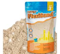 NiToy FlexiSand - Sabbia giocattolo da 1 kg, non si asciuga mai, dai 3 anni in su, ricarica per giocattoli sensoriali, ideale per modellare, spremere e modellare (colore originale)