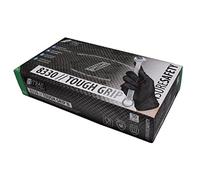 Nitras 50 guanti monouso in nitrile con presa ottimizzata Tough Grip N (L, nero)