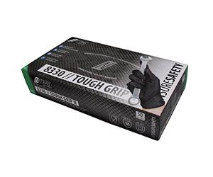 Nitras 50 guanti monouso in nitrile con presa ottimizzata TOUGH Grip N (M, nero)