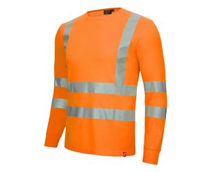 Nitras Camicia a maniche lunghe Motion Tex Viz -Warnschutz Cotone/poliestere XXXXL arancio fluo