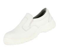 NITRAS CLEAN STEP, Sicherheitshalbschuhe, S2, strapazierfähiges Kunstleder, weiß (Farbcode: 1100), widerstandsfähige PU / PU-Laufsohle, weiß,