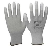 Nitras ESD 6230T - Guanti antistatici, touchscreen, parzialmente rivestiti su punta delle dita, 12 paia, misura 8