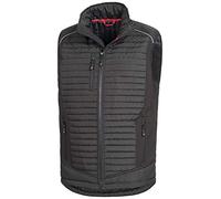 Nitras Motion TEX Plus - Gilet nero in softshell per uomo e donna, trapuntato con paravento, gilet da lavoro con tasca sul petto e tasche laterali Nero L