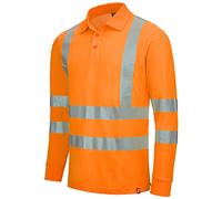 NITRAS Motion Tex Viz 7014 Polo - Camicia da Lavoro a Maniche Lunghe - 55% Cotone - Arancione Neon - L