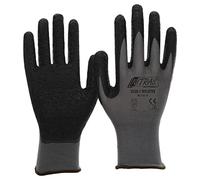 Nitras Nylotex 3520 - Guanti da lavoro in lattice di nylon, 12 paia, Grigio/nero, 9/XL