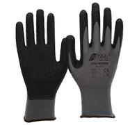 Nitras Nylotex 3520 - Guanti da lavoro in nylon e lattice, 12 paia, taglia 7, colore: Grigio