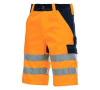 Nitras Pantaloncini Motion Tex Viz ad alta visibilità Poliestere/cotone 56 arancio fluo/blu marino