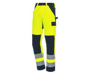 Nitras Pantaloni ad alta visibilità Motion Tex Viz Poliestere/cotone 60 giallo fluo/blu marino
