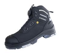 Nitras Scarpe antinfortunistiche S7S con tappo a vite per uomo - tappo in plastica, certificato ESD, impermeabili e antiscivolo, Nero , 45 EU