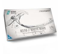 NITRAS White Wave 8310 - Guanti usa e getta, senza polvere ed estremamente resistenti agli strappi, perfetti in una scatola per dosare, taglia: 6