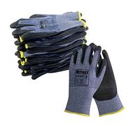 NITREX 241PF Guanti Protettivi da Lavoro, confezione da 10 Paia, Taglia 10 - Guanti Resistenti al Taglio Di Classe F con Rivestimento Senza Cuciture e Rivestimento Del Palmo in PU