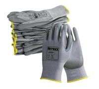 NITREX 245P Guanti Protettivi da Lavoro, confezione da 10 Paia, Taglia 11 - Guanti Antitaglio Classificati D con Rivestimento Palmo in PU