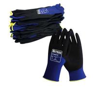 NITREX 270NFP Guanti Protettivi da Lavoro, confezione da 10 Paia, Taglia 7 - Guanti Per Movimentazione Generica in Nylon con Rivestimento Per 3/4 in Nitrile Sabbioso