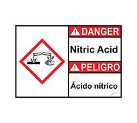 Nitric Acid ANSI GHS - Targa di avvertimento per decorazione da parete con pericolo di acido nitrico, cartello in metallo per giardino, ufficio e interni, 20,3 x 30,5 cm