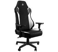 NITRO CONCEPTS X1000 Sedia da Gaming - Sedia da Ufficio - Rivestimento in Tessuto - 135 kg - Nero/Bianco