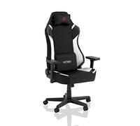 NITRO CONCEPTS X1000 Sedia da Gaming - Sedia da Ufficio - Rivestimento in Tessuto - 135 kg - Nero/Bianco