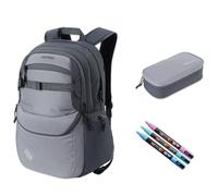 NITRO Future Hero Set di borse per la scuola 3 pezzi grigio