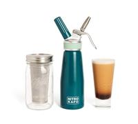 NITRO KAFO - Macchina da caffè Nitro da 0,5 l, in alluminio, con speciale ugello diffusore Nitro e caffettiera per birra fredda, barattolo di vetro per birra fredda, 0,5 l