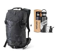 Nitro, Rover 14 set con Ripuri 600 ml bottiglia & filtro Snowboard Backpack Touring Backpack Biker Backpack 14 L, Forged Camo, 14 litri, Set zaino Ripuri