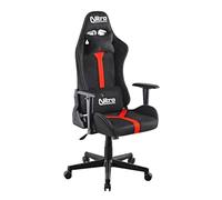 Nitro - Sedia Gaming Ergonomica, Sedia Ufficio In Tessuto Scamosciato, Sedia Da Gaming Girevole Con Cuscino Lombare, Poggiatesta, Braccioli, Sedia Scrivania Da Gaming Reclinabile Nathan (Rosso/Nero)