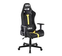 Nitro - Sedia Gaming Ergonomica, Sedia Ufficio In Tessuto Scamosciato, Sedia Da Gaming Girevole Con Cuscino Lombare, Poggiatesta, Braccioli, Sedia Scrivania Da Gaming Reclinabile Nathan (Giallo/Nero)