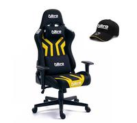 Nitro - Sedia Gaming Ergonomica, Sedia Ufficio Tessuto E Similpelle, Sedia Da Gaming Reclinabile Con Cuscino Lombare, Poggiatesta, Braccioli, Cappello Incluso, Sedia Scrivania Flyco Pro (Giallo/Nera)