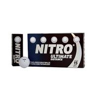 Nitro Ultimate Distance - Palline da golf, confezione da 15, colore: Bianco
