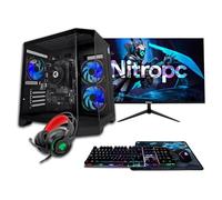 NitroPC - Pack Bronze Plus | PC Gaming completo (AMD Ryzen 5 5600GT 6/12 4.6GHz, RX Vega 7, RAM 32GB, M.2 1TB, Windows 11, RGB | WiFi, monitor 24", tastiera, mouse, cuffie) PC desktop (nero)