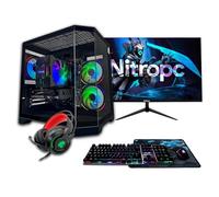 NitroPC - Pack Gold | PC Gaming completo (Intel Core i5 12400F 6/12 4,40GHz, RTX 3050 8GB, RAM 16GB, M.2 1TB, Windows 11 | WiFi, monitor 24", tastiera, mouse, cuffie) PC desktop (Nero)