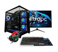 NitroPC - Pack Gold v2 | PC Gaming completo (AMD Ryzen 5 8400F 4.2/4.7GHz, RTX 4060 8GB, RAM 36GB, M.2 1TB, Windows 11 | WiFi, monitor 24", tastiera, mouse, cuffie) Computer fisso (Nero)