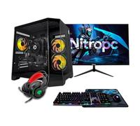 NitroPC - Pack Silver Plus | PC Gaming completo (AMD Ryzen 5 5500 4.2GHz, RX 6600 8GB, RAM 16GB, M.2 1TB, Windows 11, RGB | WiFi, Monitor 24", Tastiera, mouse, cuffie) PC Desktop (nero)