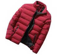 NITRY Giacca A Maniche Lunghe Uomo Gioventù Viaggi Tendenza Giacca Outdoor Uomo Comodo Classico All-Match Giacca In Cotone Uomo Casual Moda Caldo Giacca Fredda Da Uomo G-Wine Red L